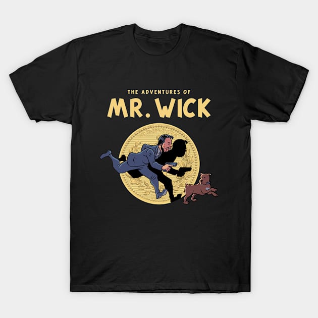 The Adventures Of Mr. Wick T-Shirt by Three Meat Curry